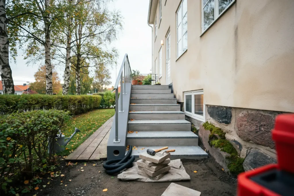 renovera k llartrappan utomhus s kra materialval r tt uppbyggnad och smarta l sningar f r nordiskt klimat